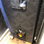 bathroom installation with geometric tiles in Tilehurst, Reading